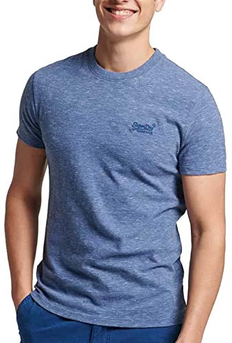 Superdry Men's Vintage Logo Emb Tee T-Shirt, Tidal Blue Spacedye, XS