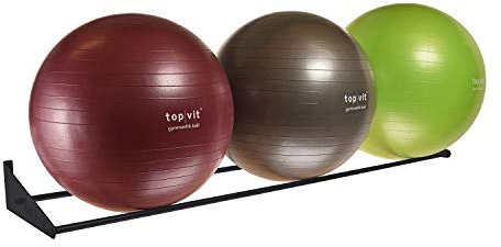 top | vit® Ball.wandhalter - Wandhalterung für bis zu 3 Gymnastikbälle (anthrazit)