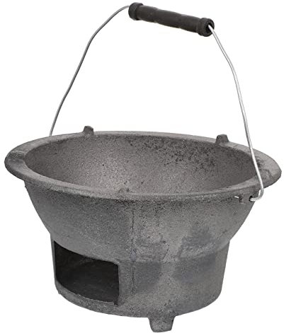 YARNOW Griglia All'aperto Griglia a Carbone in Ghisa Pozzi Di All'aperto Per Barbecue Ferri Torta in Ghisa Per Il Campeggio Mini Grill Hibachi Il Fornello Da Campeggio