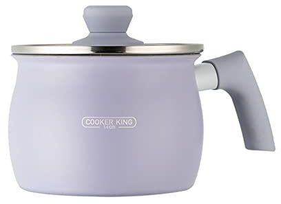 KUCOCOSNEH Milchtopf Suppentopf klein Kochtopf Pfannen Suppentopf Aluminium mit Deckel 1 Set Lila