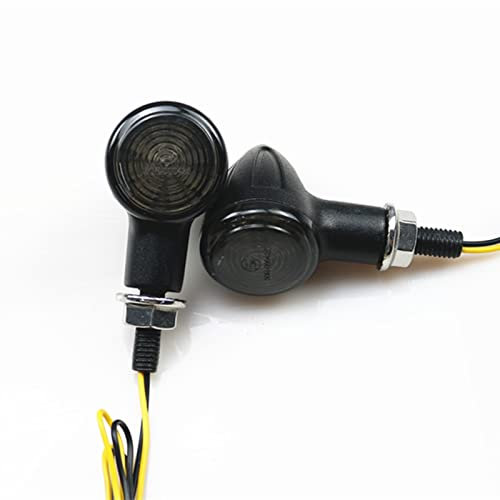 Motorrad LED Blinker für Honda Kawasaki Suzuki Yamaha Cruiser Chopper Bobber Cafe Racer CB400 200 GN125 Old School Custom (Schwarzer Rauch)