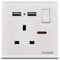 Fulinmen Fast Charging Switched Single Double Socket with Two Charging USB Ports Neon Light, 13 A (UK Single 2 USB)