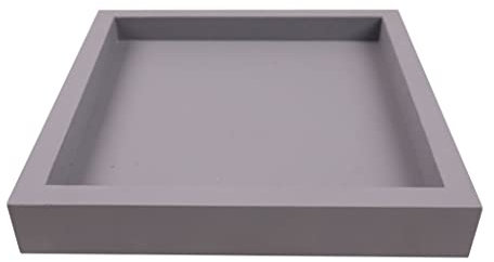 KUYWLMKMZZ Soucoupe carrée en argile, bac à plantes, bac à eau, plateau pour pot de fleurs, plateau pour le salon, couleur : gris, taille : 50 cm
