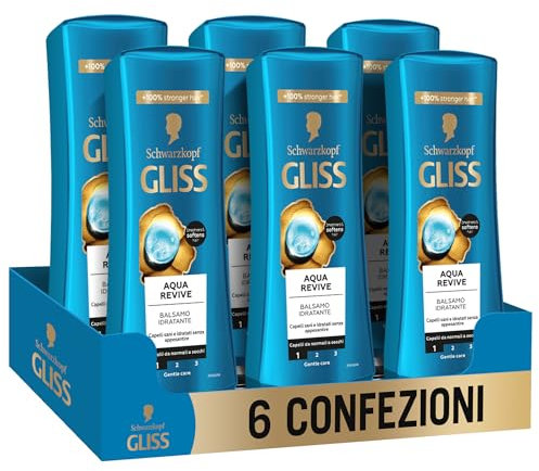 Schwarzkopf Gliss Aqua Revive Feuchtigkeitsspendende Conditioner für normales und trockenes Haar, Haarspülung mit Hyaluron-Komplex und Meeresalgen, spendet Feuchtigkeit und macht das Haar glänzend und