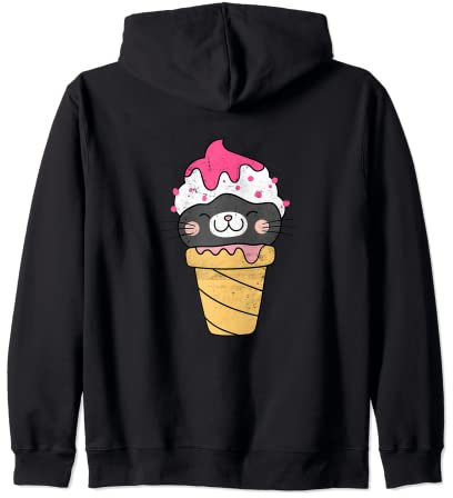 Cuillère à glace en forme de cône de petits chats Sweat à Capuche