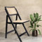 LIMHOME | FSC® Esszimmerstuhl Holz/Rattanstuhl Klappstuhl aus Holz und Rattan Gewebe MESH | Schwarz