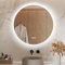 S'AFIELINA Badspiegel mit Beleuchtung Rund 70cm LED Badspiegel mit Touchschalter Badezimmerspiegel Rund 3 Lichtfarbe Warmweiß Neutral Kaltweiß Lichtspiegel, Dimmbar