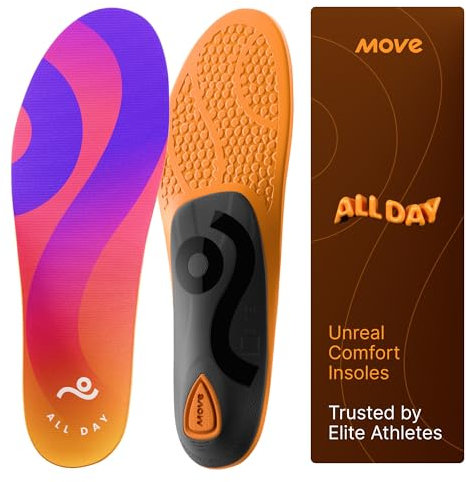 Move Ganztägige Komfort-Einlegesohle – Extra Plüsch-Schaumstoff-Einlegesohle zur Stressreduktion an Füßen, Knien, Rücken, stoßdämpfend, Gehen, Fußkissen, Komfort, Fußgewölbeunterstützung und