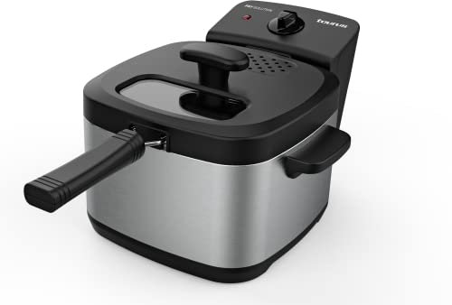 Taurus - Freidora compacta de 1,5L, 1200W, regulador de temperatura de 150 a 190ºC, apta para freír con tapa, apta para lavavajillas