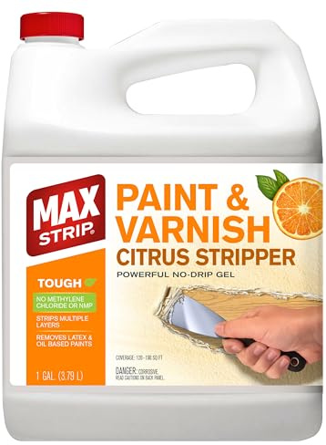 Max Strip Paint & Varnish Citrus Stripper - 1 GALLON - Strips Multiple Layers - Removes Latex and Oil Based Paints - No Methylene Chloride No NMP Powerful No Drip Gel Formula