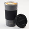 SUNTQ Kaffeebecher to go Thermo aus Edelstahl - Thermobecher mit Gummierte Manschette Doppelwand Isoliert - Kaffeetasse mit Auslaufsicherem Deckel Wiederverwendbar 510ml Grau/Schwarz
