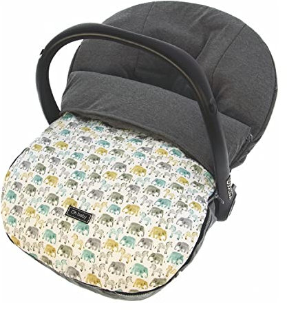 ROSY FUENTES Funda + Saco Universal para Silla de coche GRUPO 0 Saco para Silla de Bebé Grupo 0 - Equipado para ser Ajustado perfectamente 0-gris