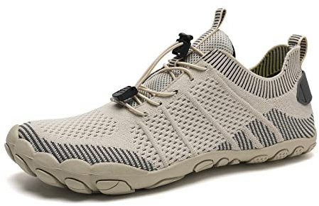 IceUnicorn Barfuss Schuhe Damen Herren Trekking Wanderhalbschuhe Wanderstiefel Kletterschuhe（U-3027Beige,36EU）