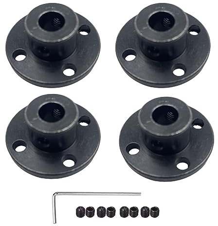 4Pcs Black 8mm Flange Coupling Connector, Rigid Guide Steel Model Coupler Accessory, Shaft Axis Fittings for DIY RC Model Motors