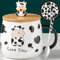 Arawat Kuh Tasse mit Deckel Kuh Geschenk Lustige Kaffeetasse 400 ml Keramik Teetasse Weihnachten Cute Cow Tee Kaffee Becher Tassen Süße Geburtstagsgeschenk für Frauen Männer Jungen Freund