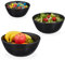 Relaxdays Saladier, Lot de 3, Bois de manguier, diamètre de 18, 23 et 28 cm, Bol pour Salade, Snacks, Fruits, Noir
