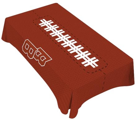 TKS MITLAN Tischdecke mit braunen Kugeln, rechteckig, 152,4 x 213,3 cm, American Football-Textur, Küchendekorationen für Zuhause, Dinner-Party, 152,4 x 2