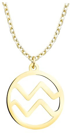 Sofia Milani - Damen Halskette 925 Silber - vergoldet/golden - Wassermann Sternzeichen Anhänger - N0731