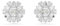 Swarovski Idyllia Ohrstecker, Verschiedene Schliffe, Schneeflocke, Weiß, Rhodiniert