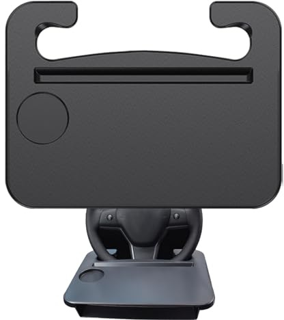 Laptop-Tablett für Auto, Auto-Essens-Tablett, Lenkradtisch, Reise-Lebensmitteltisch, Auto-Becherhalter, geräumiges Auto-Esstablett, langlebiger Autotisch, Getränkehalter, Ess-Tablett,