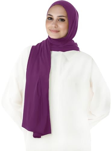 Lina & Lily Damen Instant Hijab Kopftuch Ready-To-Wear Modal Jersey (Rotviolett)