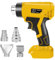 Pistola ad aria calda senza fili compatibile con batteria DeWalt da 20 V, max. 430 ℃ Pistola termica senza fili con 4 ugelli per sverniciare, piegare tubi, fai da te (senza batteria)