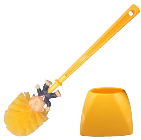 LYEAA Trump Lavatory Brush with Holder - Hilarious Bathroom Cleaning Tool - Novelty Toilet Brush