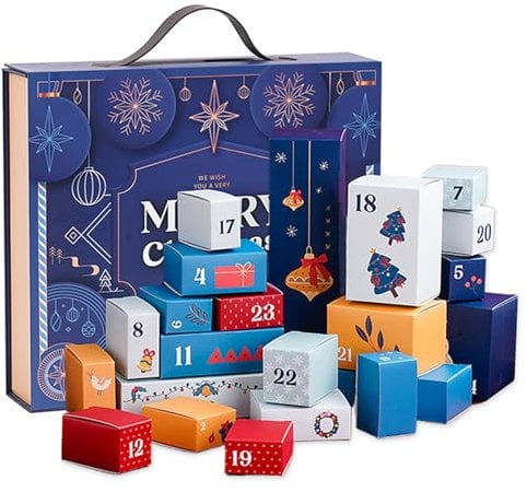 Scatole per calendario 'Avvento: scatole per conto alla rovescia per 24 giorni, elementi essenziali per le vacanze, scatole ricaricabili per conto alla rovescia di Natale, ideali per cioccolatini