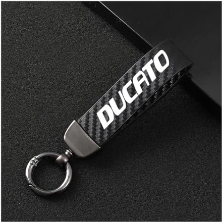 Generisch Auto SchlüSselanhäNger für FIAT Ducato, Microfiber Leder SchlüSselanhäNger Auto Mit Um 360 ° Drehbarem Anti-Verlust-D-Ring,Black