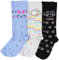 TupTam Mädchen Knielange Socken Gemustert 3er Pack, Farbe: 3er Pack Einhorn Grau/Katze Blau/Katze Schwarz, Socken Größe: 27-30