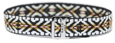Nato Cuff - Bracelet Ruban Ethnique 10mm - Fait Main en France Bijou Homme ou Femme Ajustable (Sao Paulo)