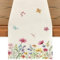 Tarklanda Blumen Frühling Tischläufer, Schmetterling Gänseblümchen Sommer Tischdeko, Saisonnal Waschbar Küche Esstisch Dekoration für Drinnen und Draußen Wohnkultur Party 40x140cm