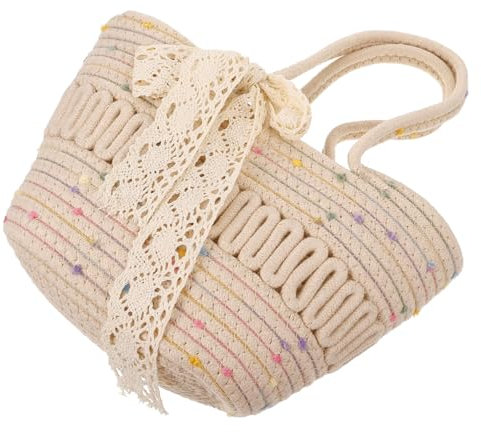 DEARMAMY Grand Fourre-tout De Plage En Dentelle Et Ruban Pour Femme Idéal Pour Les