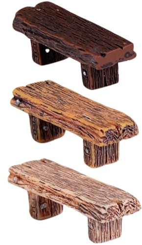 Toddmomy Decorative Mini Bench Set Miniature Bench Models Resin Material for Children's Toy