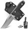 Omesio Cuchillo de Caza Pequeño con Funda | Acero D2 7.8cm (Punta Clip) | Mango Micarta | Cuchillo de Cinturón | Camping, Supervivencia y Senderismo