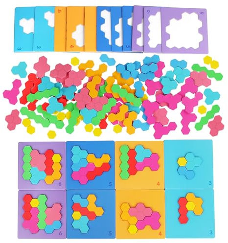 Dr. MUYA® Montessori Spielzeug 3 4 5 Jahre, Tangram, Puzzle, Kinderspiele ab 3 Jahre, Lernspiele ab 4 Jahre, Holzspielzeug ab 3 Jahre, Geschenk 3–5 Jahre Kinder Junge Mädchen
