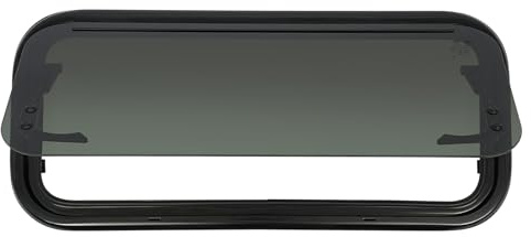 Ventana para caravana, 700 x 300 mm, 18% de transmisión de luz con pantallas, ventana de exposición, 40,7 mm de grosor del marco principal para autocaravanas, caravanas verticales (esquinas
