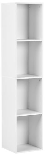 Beliani Bibliothèque avec 4 Étagères à Niveaux Style Scandinave Meuble TV Panneau de Particules Blanc Winnipeg