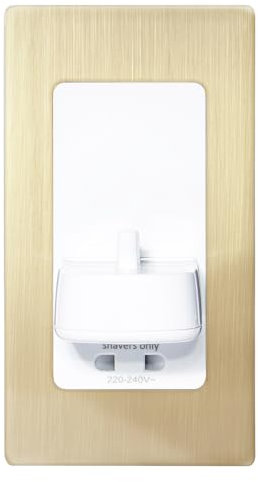 Taps2Traps ProofVision In-Wall Electric Toothbrush Charger and Shaver Socket, Brushed Brass Finish, 220-240V Compatible with Oral-B and Braun (excluding the iO & Pulsonic series)