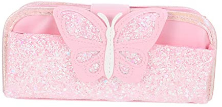 BATHVEVE 1stück Schmetterlings Stiftetui Mit Glitzer Multifunktionale Schreibwaren Tasche Für Schüler Stylisches Und Praktisches Federmäppchen Leicht Strapazierfähig Reißverschluss