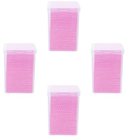 OSOLADY 4 Stück-pack Wimpernkleber Reinigungstücher Rosa Reinigungspads für Klebstoffflaschen Salon Wimpernkleber Entferner Wiederverwendbares Reinigungstuch für Wimpernverlängerungen
