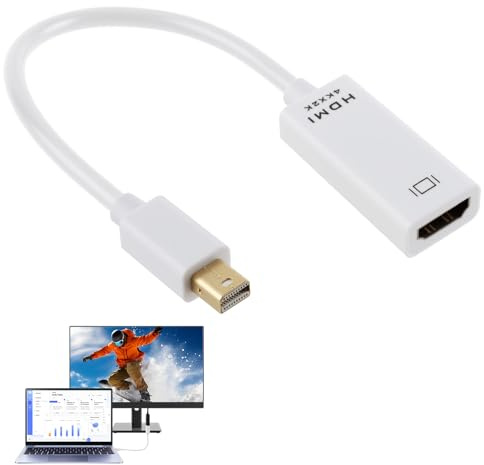 Mini DisplayPort to HDMI Adapter 4K@30Hz Thunderbolt to HDMI with Gold Plated Connectors Compatible with Mac mini MacBook Pro/Air Microsoft Surface Pro/Dock Monitor Projector TV(White)