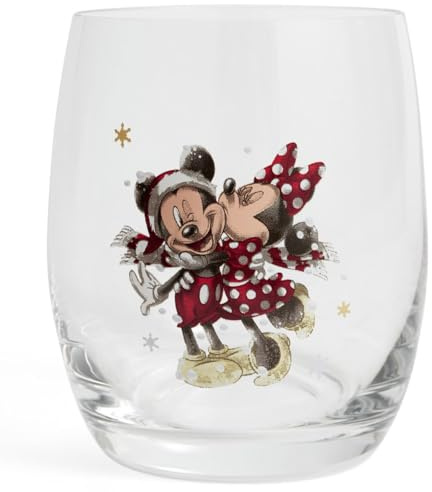 Fyrklövern Micky Maus & Minnie Maus Trinkglas Disney, 300 ml, Kristallglas, Winter-Kollektion
