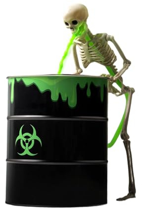 yanwuwa Erbrechen kotzendes Skelett Dekoration mit Schwarzlicht und Eimer für Halloween Horror Party Indoor und Outdoor Setups