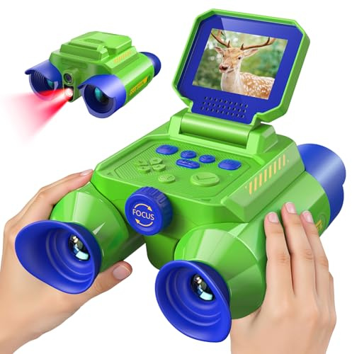 Acoath Fernglas für Kinder, 10-facher Optischer Zoom mit Nachtsich, Kamera mit Foto- & Videofunktion, Wissenschaftliches Lernspielzeug, Kinderfernglas ab 4 Jahre