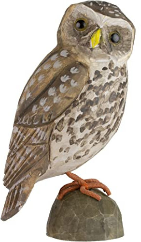 WILDLIFEGARDEN Wildlife Garden WG455 DecoBird Eule - Handgeschnitzter Dekorative Vogel aus Holz - Große Europäische Vögel