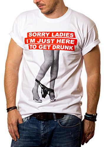 Coole Party T-Shirts mit witzigen Sprüchen Sorry Ladies weiß Männer L