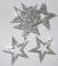Silver 24 Fabric Glitter 35mm Star Outline Iron-On