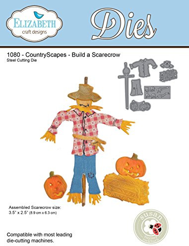 Elizabeth Craft Designs Build a Scarecrow Die, Metal, Grey, 21.3 x 13.7 x 0.2 cm