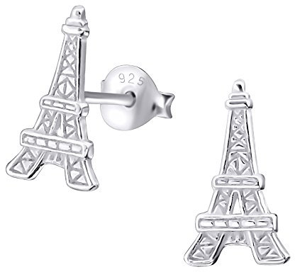 Laimons Damen-Ohrstecker Damenschmuck Eiffelturm glanz matt Sterling Silber 925